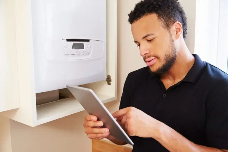 Gas engineer doing gas safety check for a landlord in Sheffield